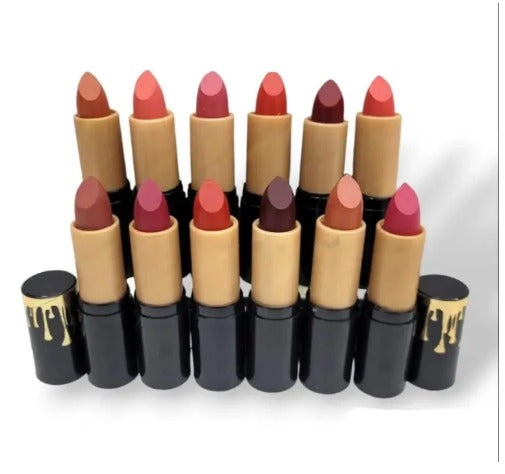 12-pack matte multicolour lipstick set, vibrant shades, long-lasting wear.