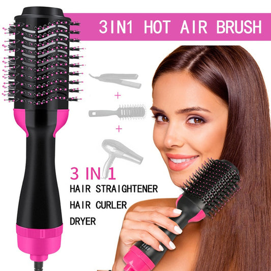 One-Step 2-in-1 Hair Dryer & Styler Brush – Fast Drying, Straightening & Curling
